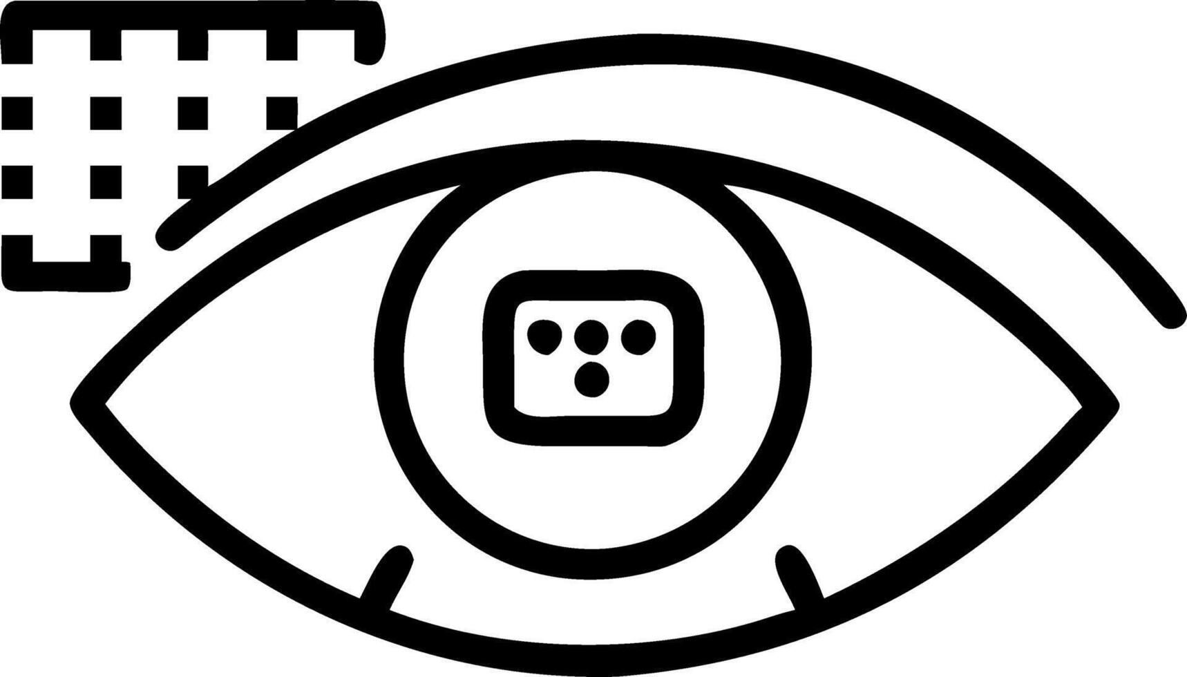 Macro shot of a persons eye with a reflection of a holographic keyboard they are typing on vector