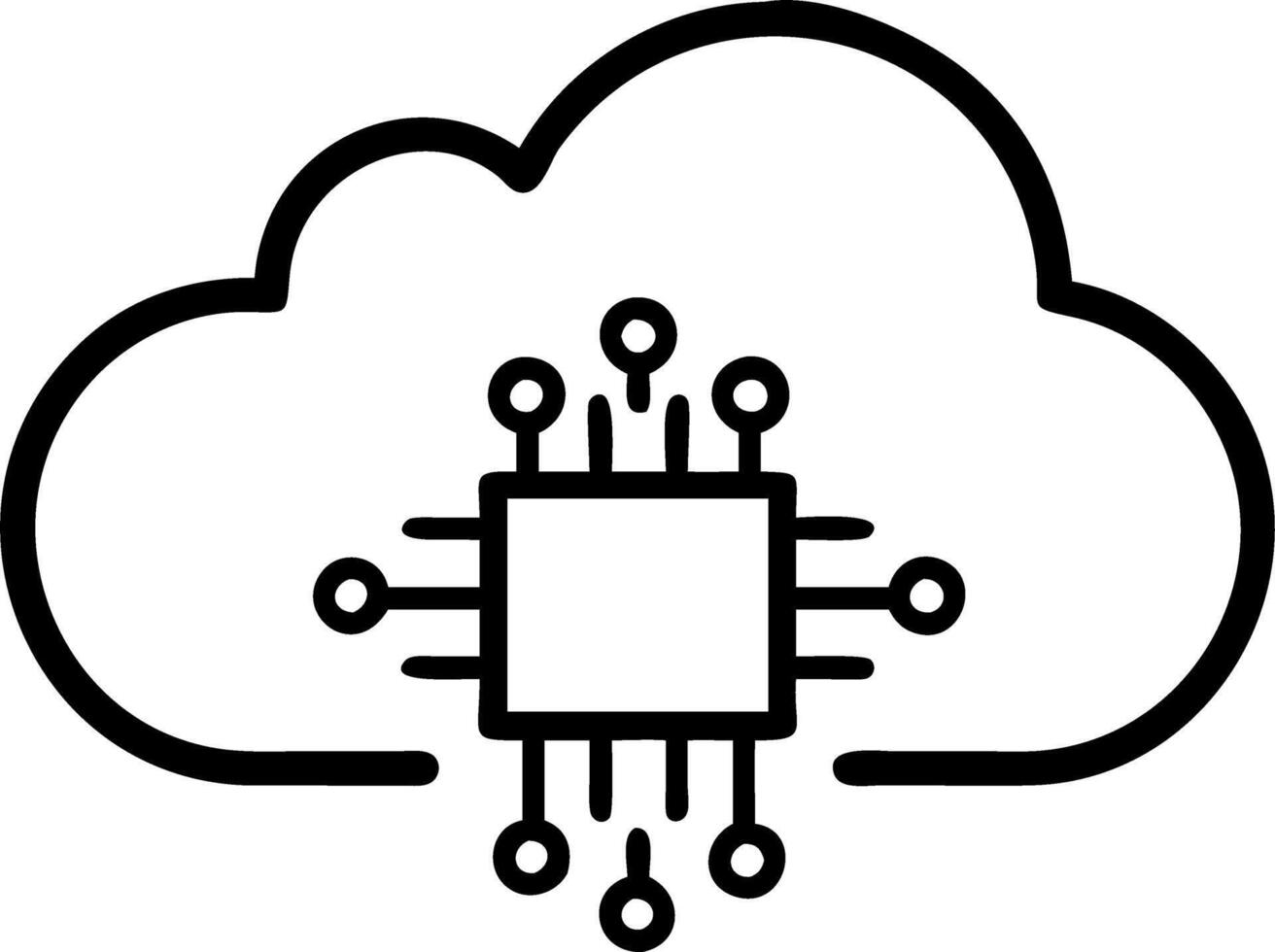 Macro shot of cloud computing chip vector