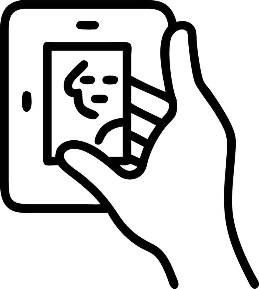 Macro shot of an elderly womans hand holding a transparent futuristic tablet vector