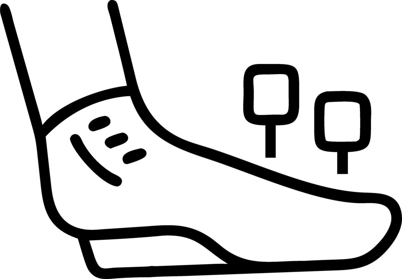 Macro shot of drivers foot pressing futuristic accelerator pedal vector