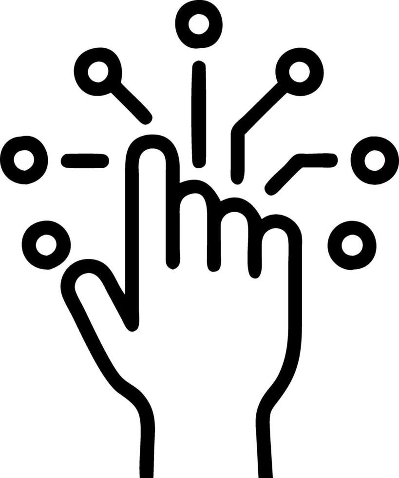 Macro shot of family members fingertips emitting digital particles as they touch vector