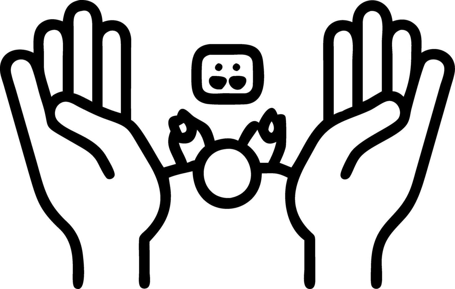 Macro shot of family sharing virtual pet through wearable devices vector