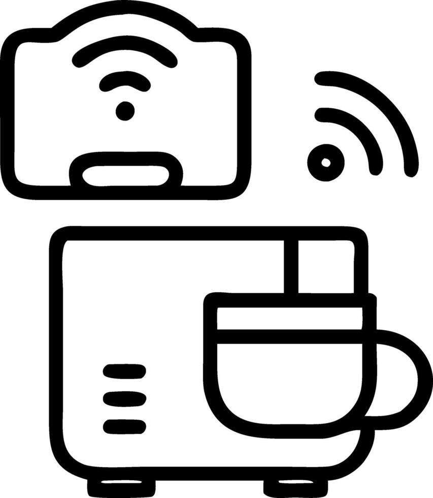 Macro view of a futuristic smart kitchen appliance being operated by a teenager and their elderly parent vector