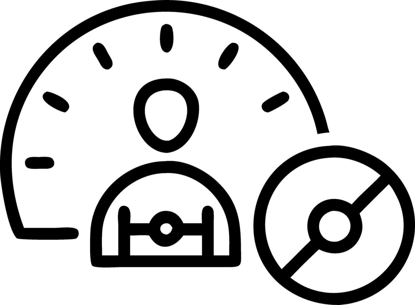 Macro view of dashboard showing futuristic energy levels with excited driver in background vector