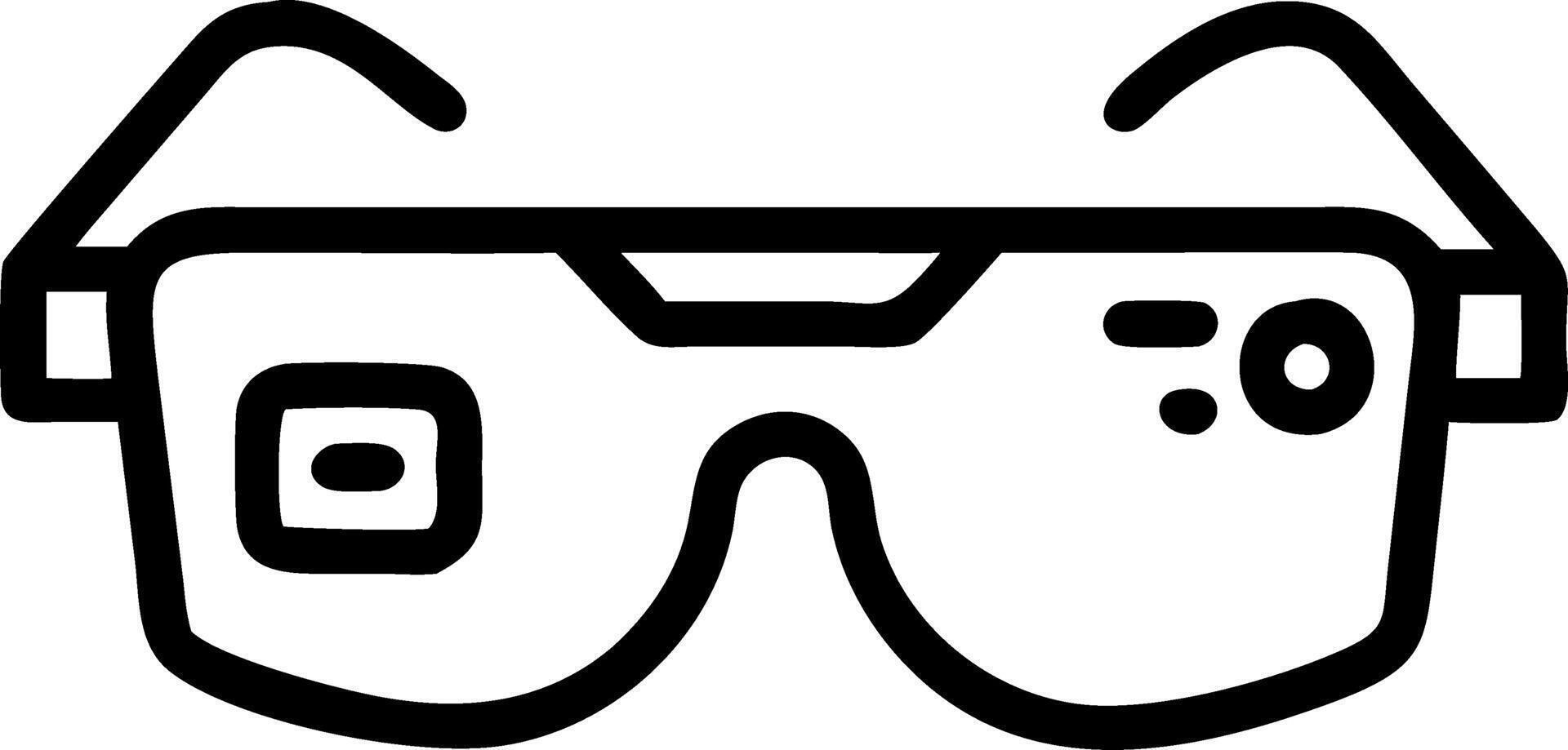 Macro view of a futuristic smart glasses interface being used by a young child and their elderly grandparent vector