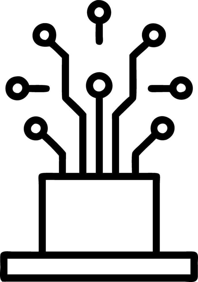 Minimalist Podium with Floating AI Circuit and Growth Data vector