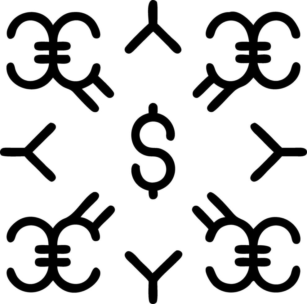Minimalist seamless tiles with intertwined currency and discount icons vector