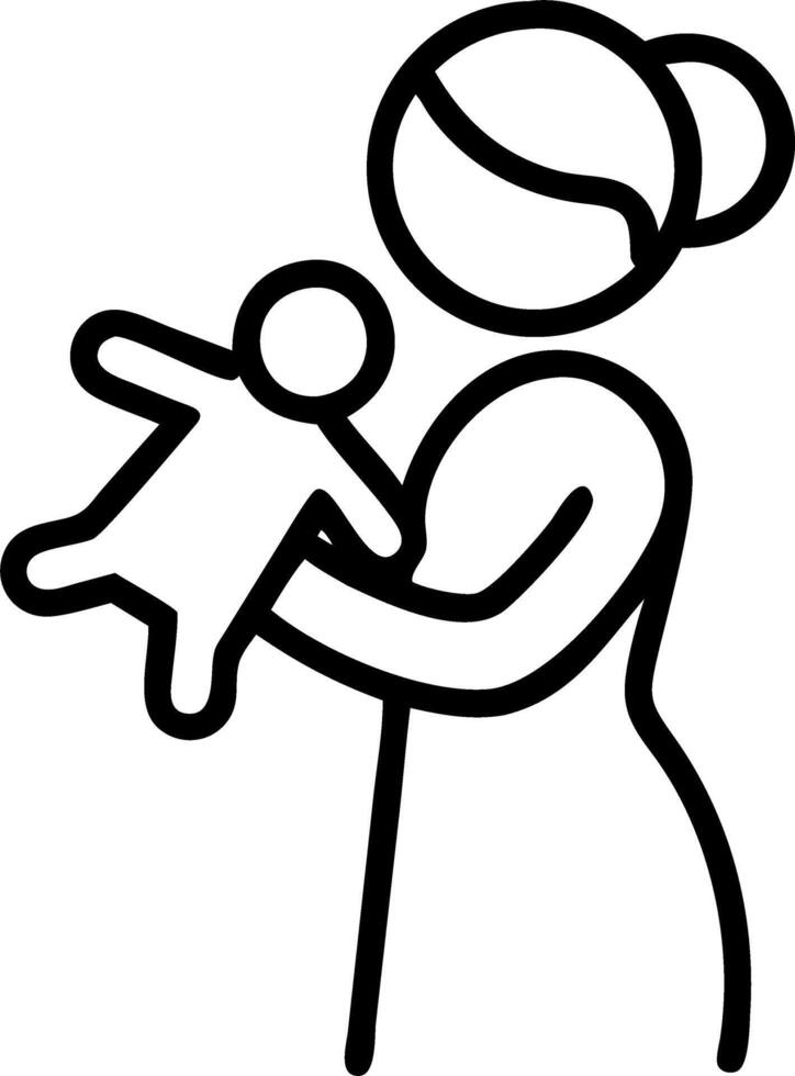 Mother holding baby during a family gathering outdoors candid with copy space vector