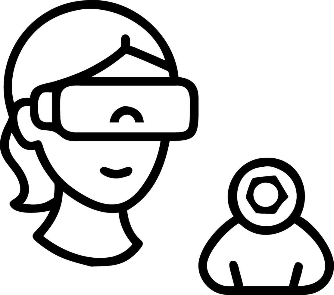 Mother wearing an augmented reality headset while interacting with baby virtual nursery macro shot vector