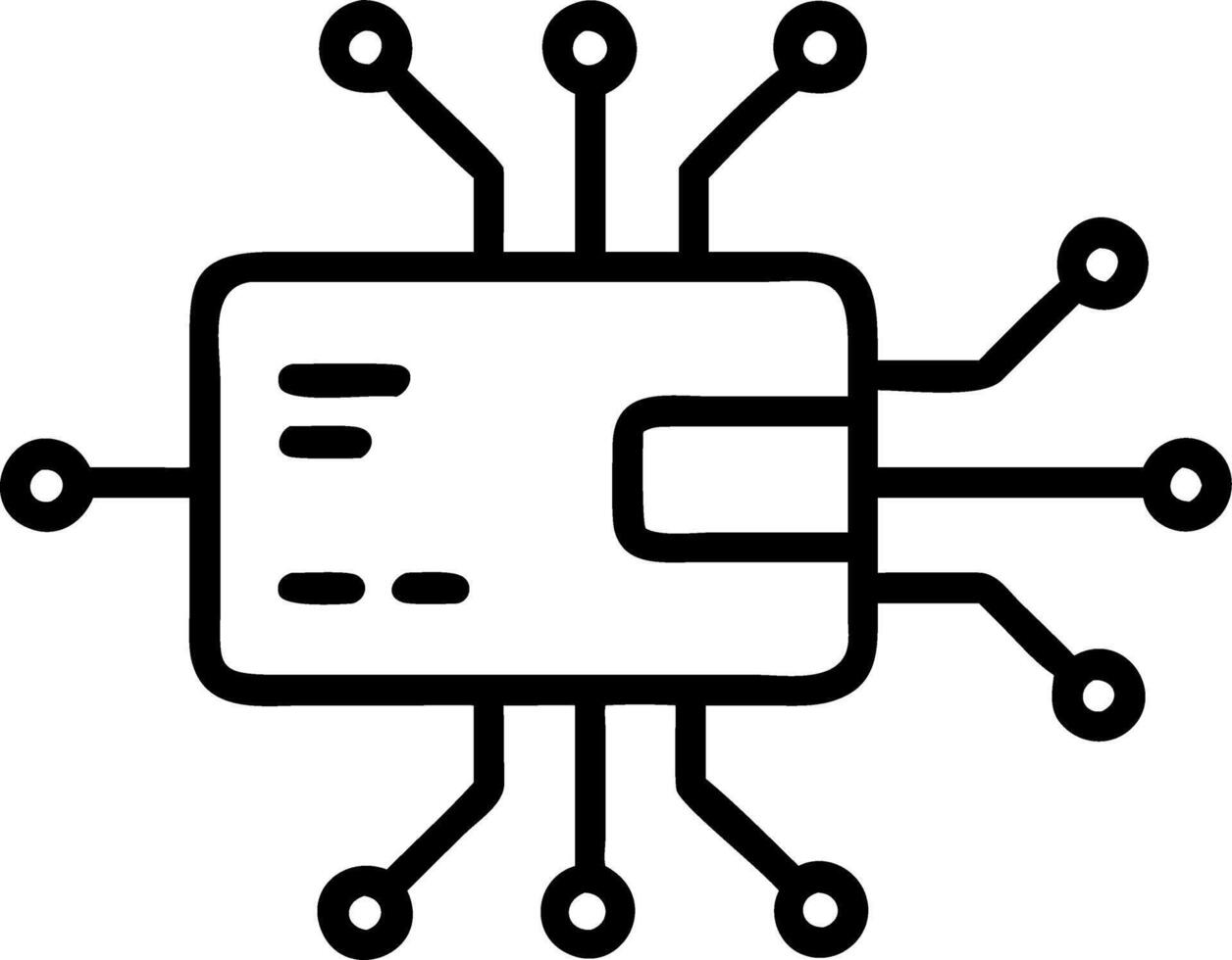 Nano chip credit card close up vector