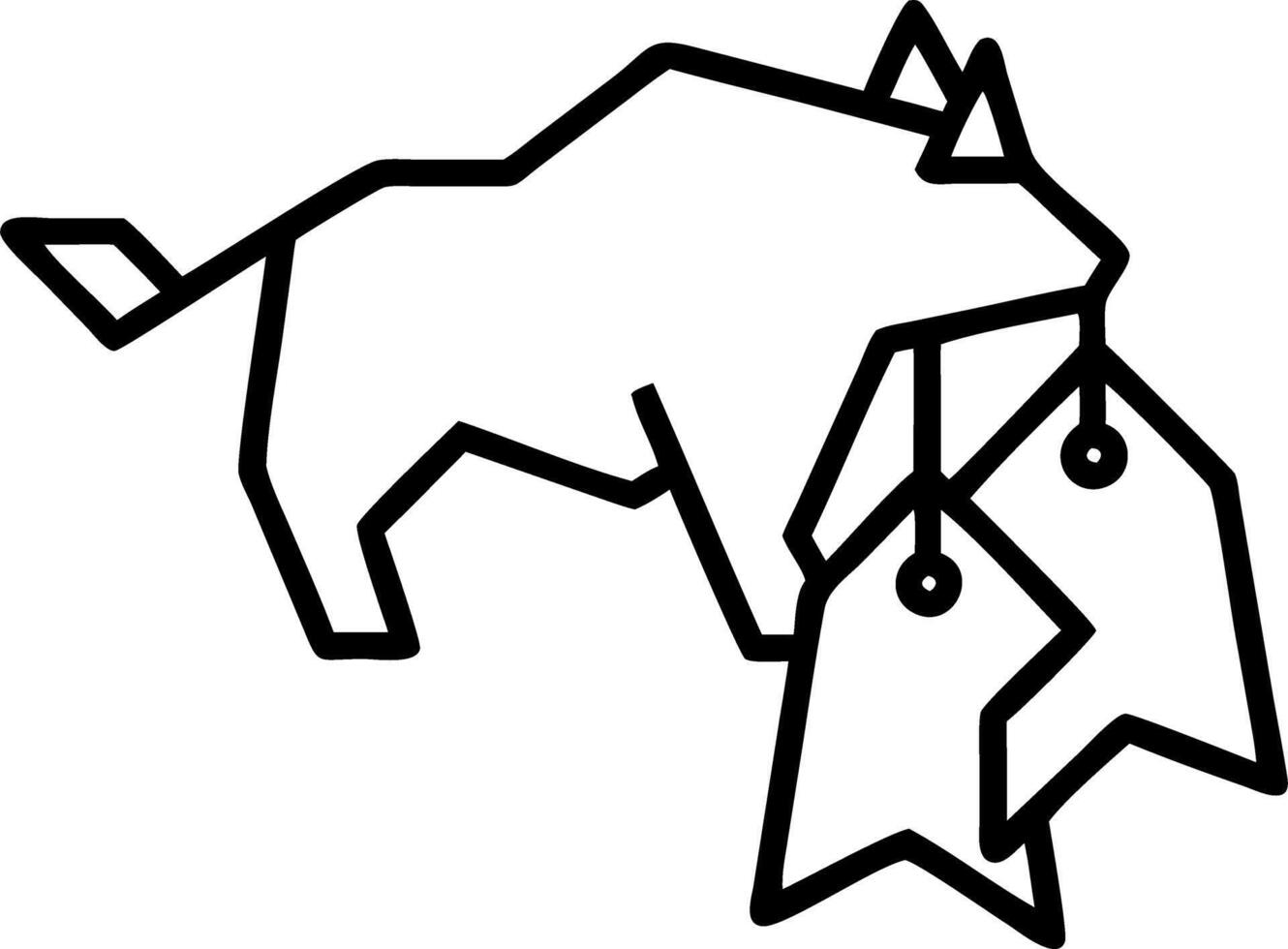 Origami bull and bear with price tags vector