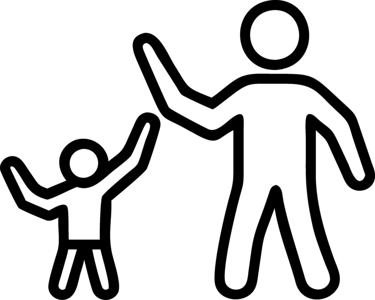Parent and child sharing a high five after a soccer practice candid sports shot vector