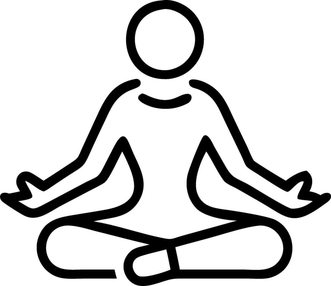 Person practicing yoga in the living room vector