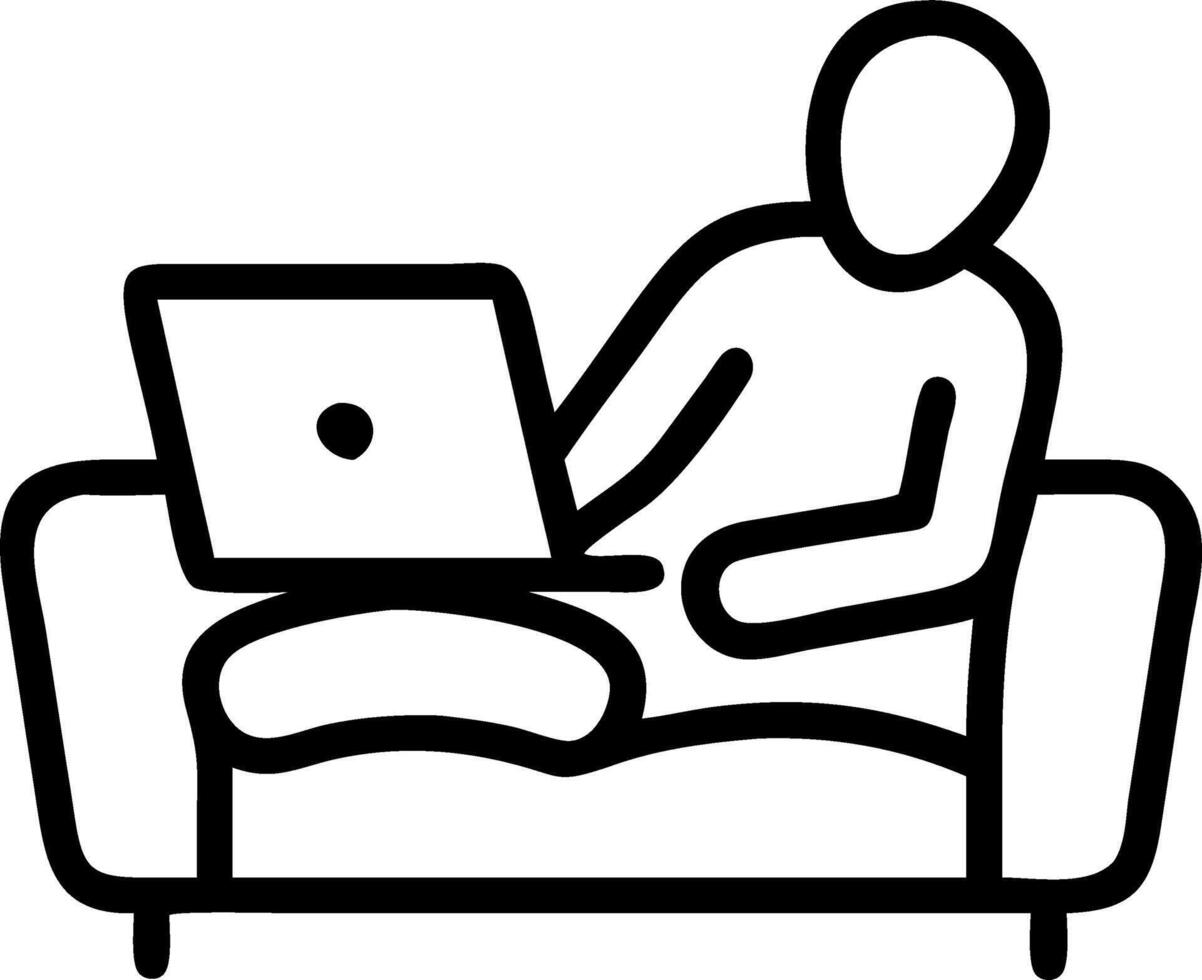 Person working from home in a cozy living room vector