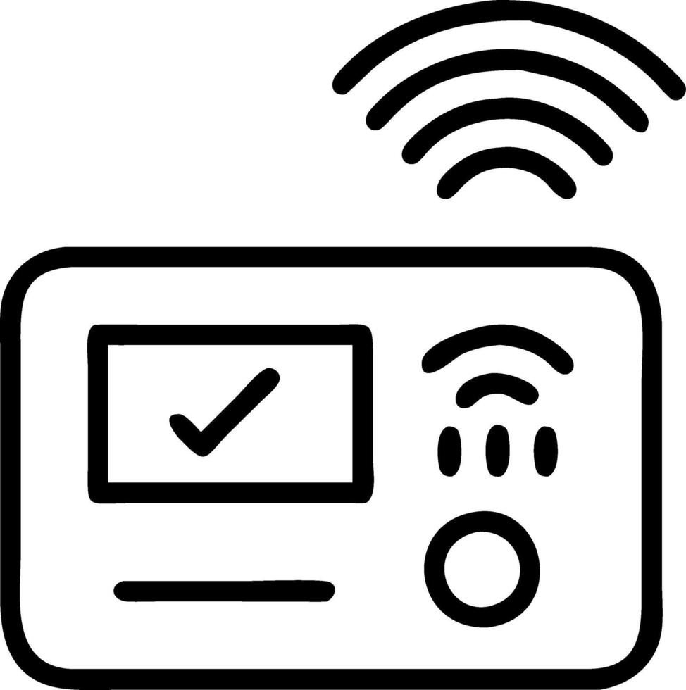 Plain background with smart thermostat and copy space vector