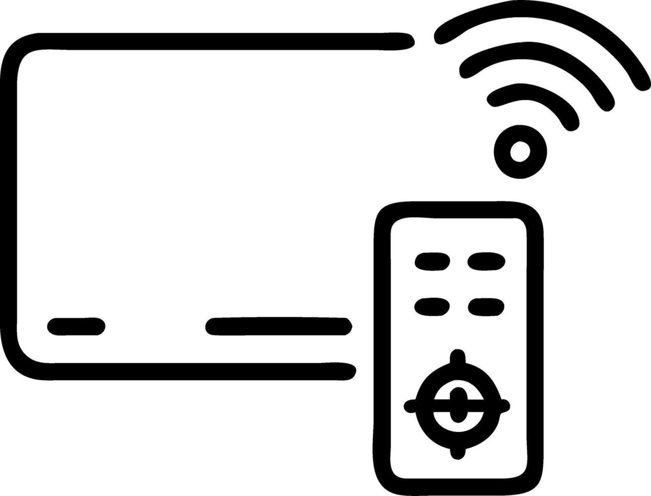 Plain background with smart TV remote and copy space vector