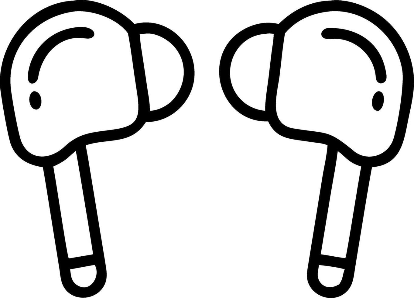 Plain background with wireless earbuds and copy space vector
