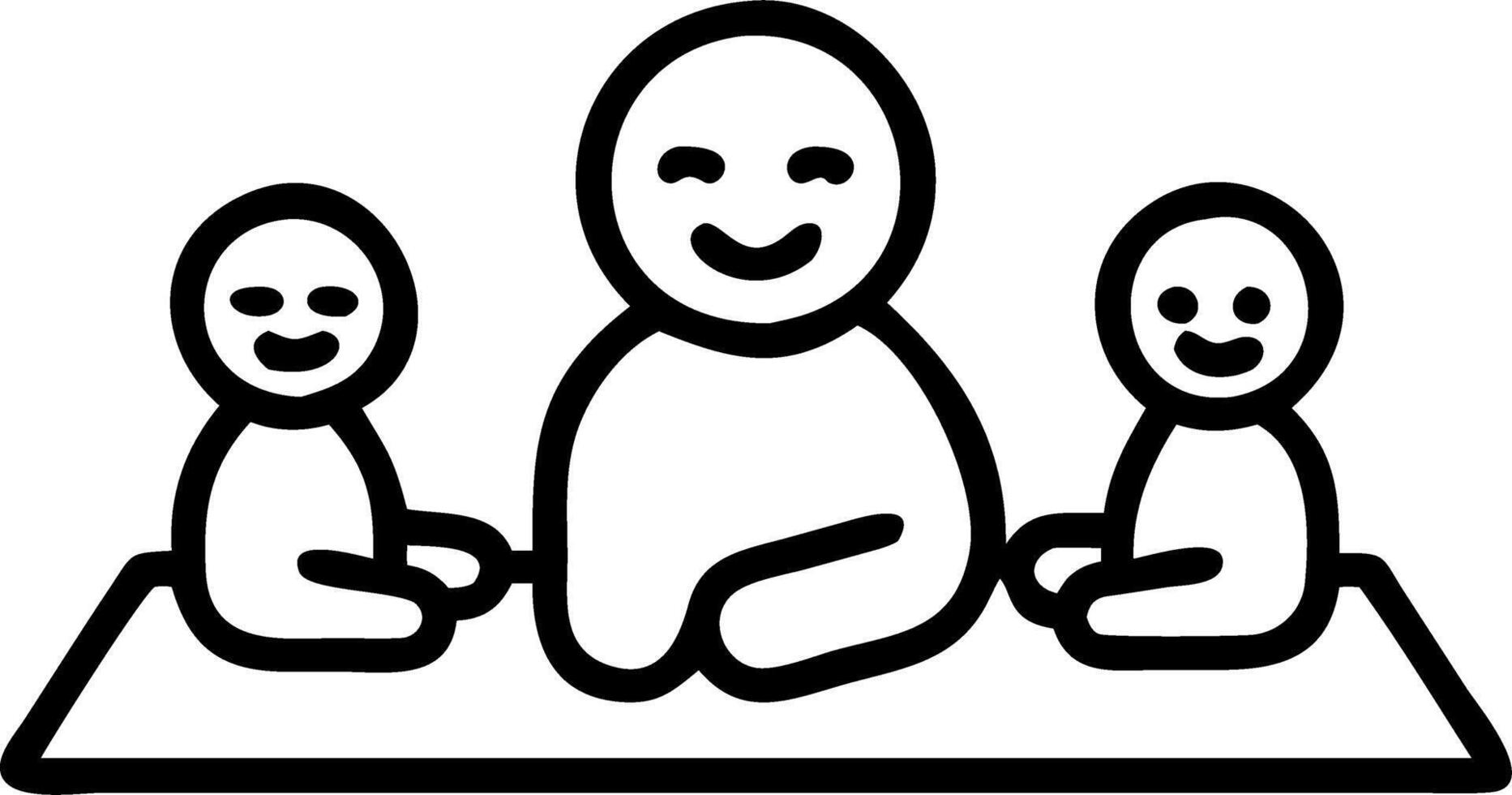 Plain Beach Family Picnic Scene vector