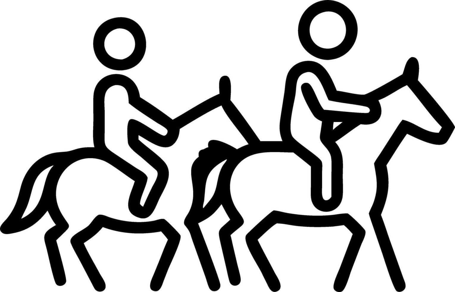 Plain Farm Family Horseback Riding Scene vector