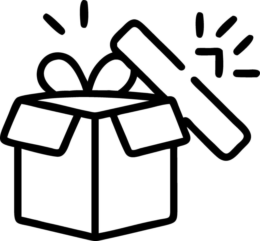 Plain white gift box with holographic price reduction animation vector