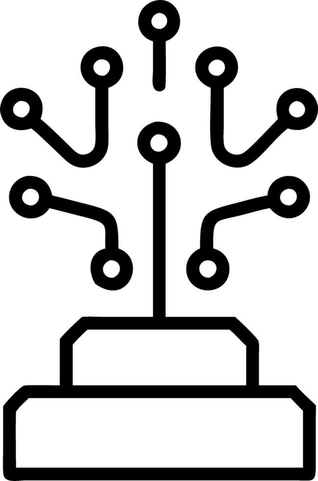 Podium with Floating Digital Circuit and Neural Pathways vector