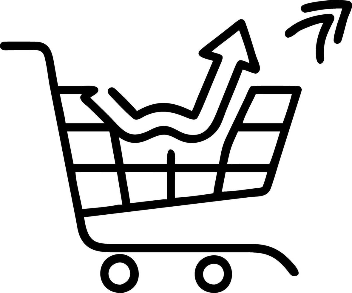 Retail shopping cart as a rollercoaster vector