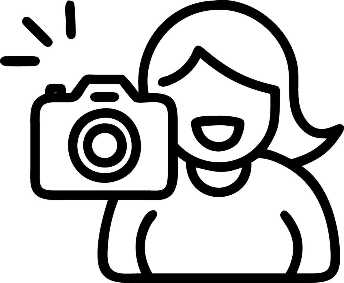 Senior woman engaging in digital photography with a macro close up and copy space vector