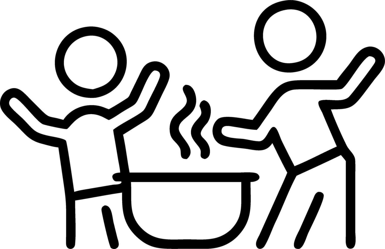Siblings cooking together in a modern kitchen with copy space vector