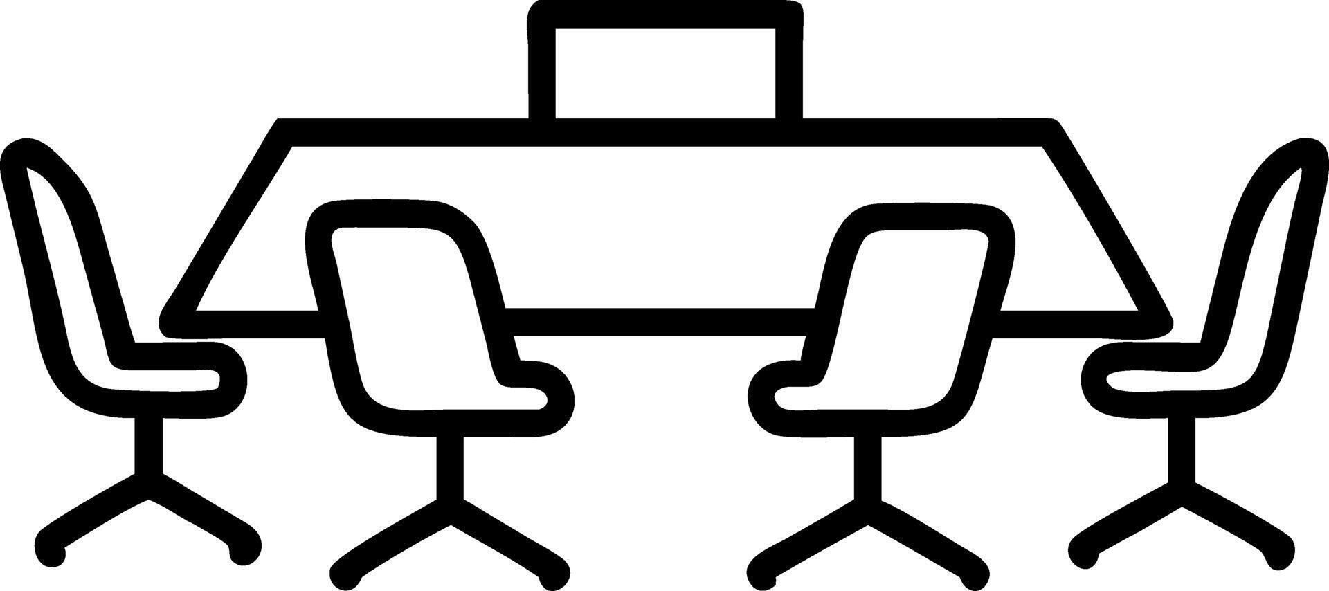Sleek executive boardroom with glossy table vector
