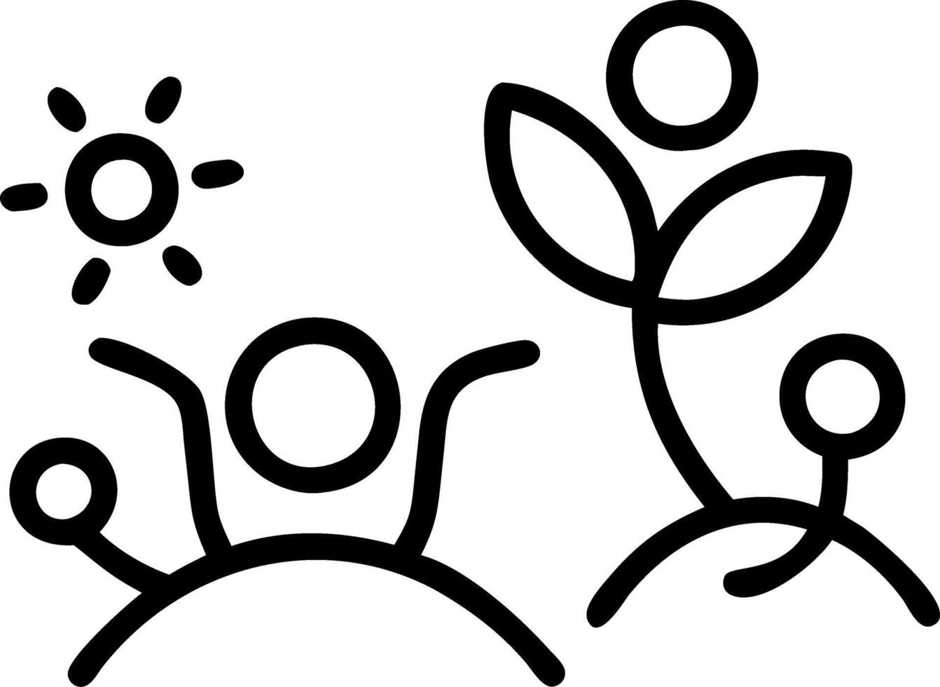 Soft Abstract Family Playing in Garden vector