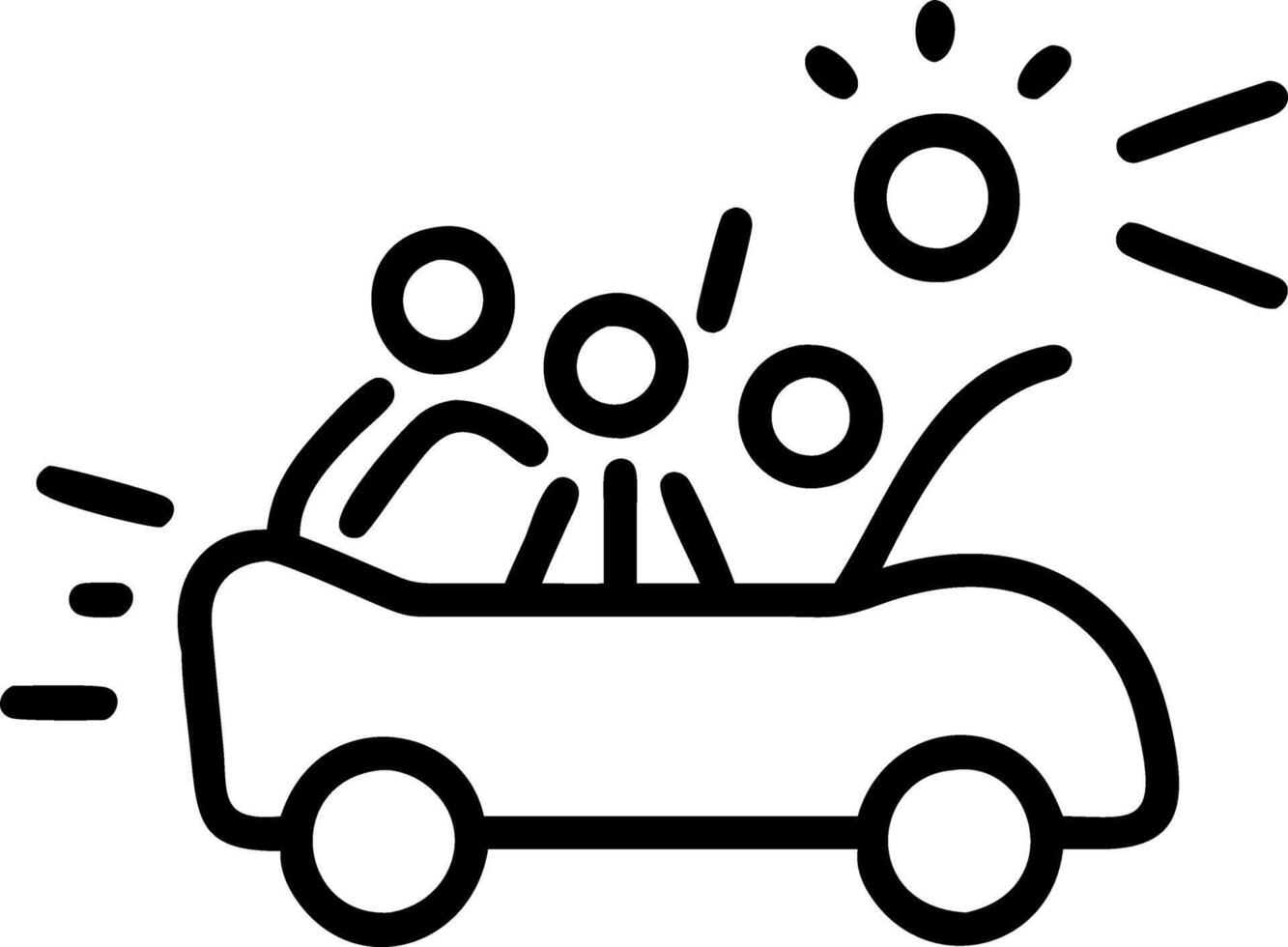 Soft abstract image of a family excitedly driving through a city with colorful bokeh lights vector