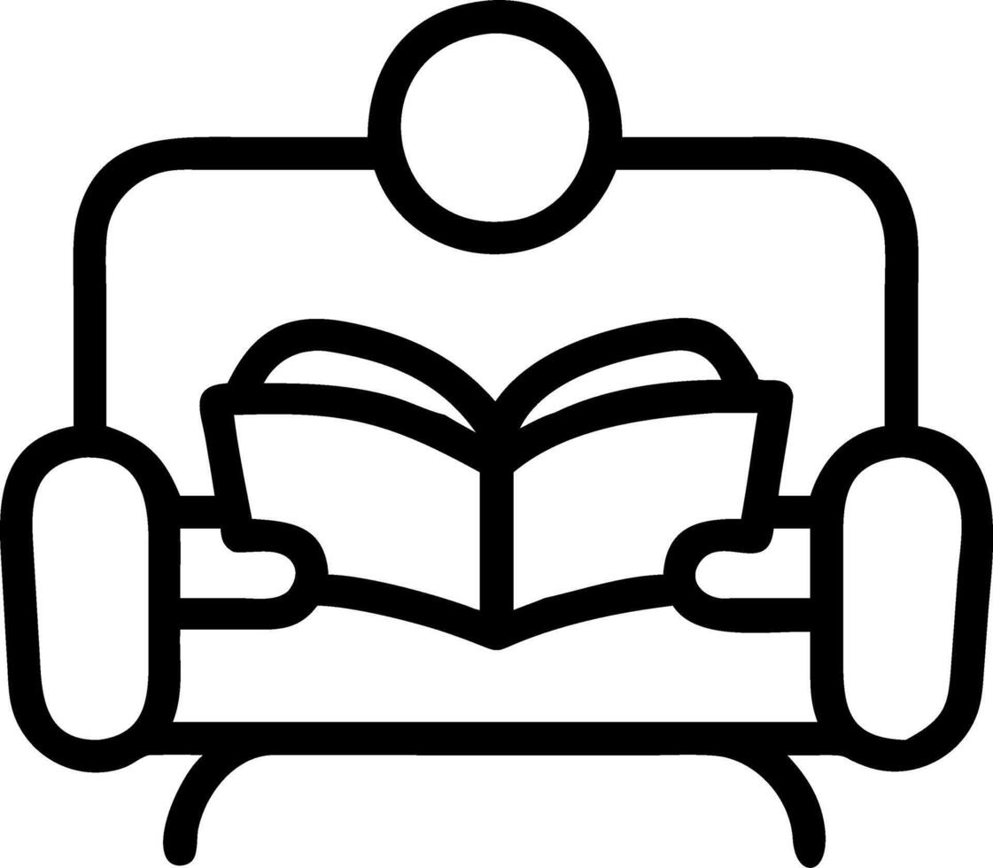 Soft abstract image of a person reading a book on the couch cozy and warm atmosphere with room for text above vector