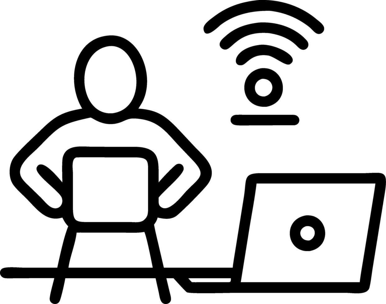 Soft bokeh digital art of a person balancing work and relaxation with a laptop next to a cup of tea in a cozy home setting vector