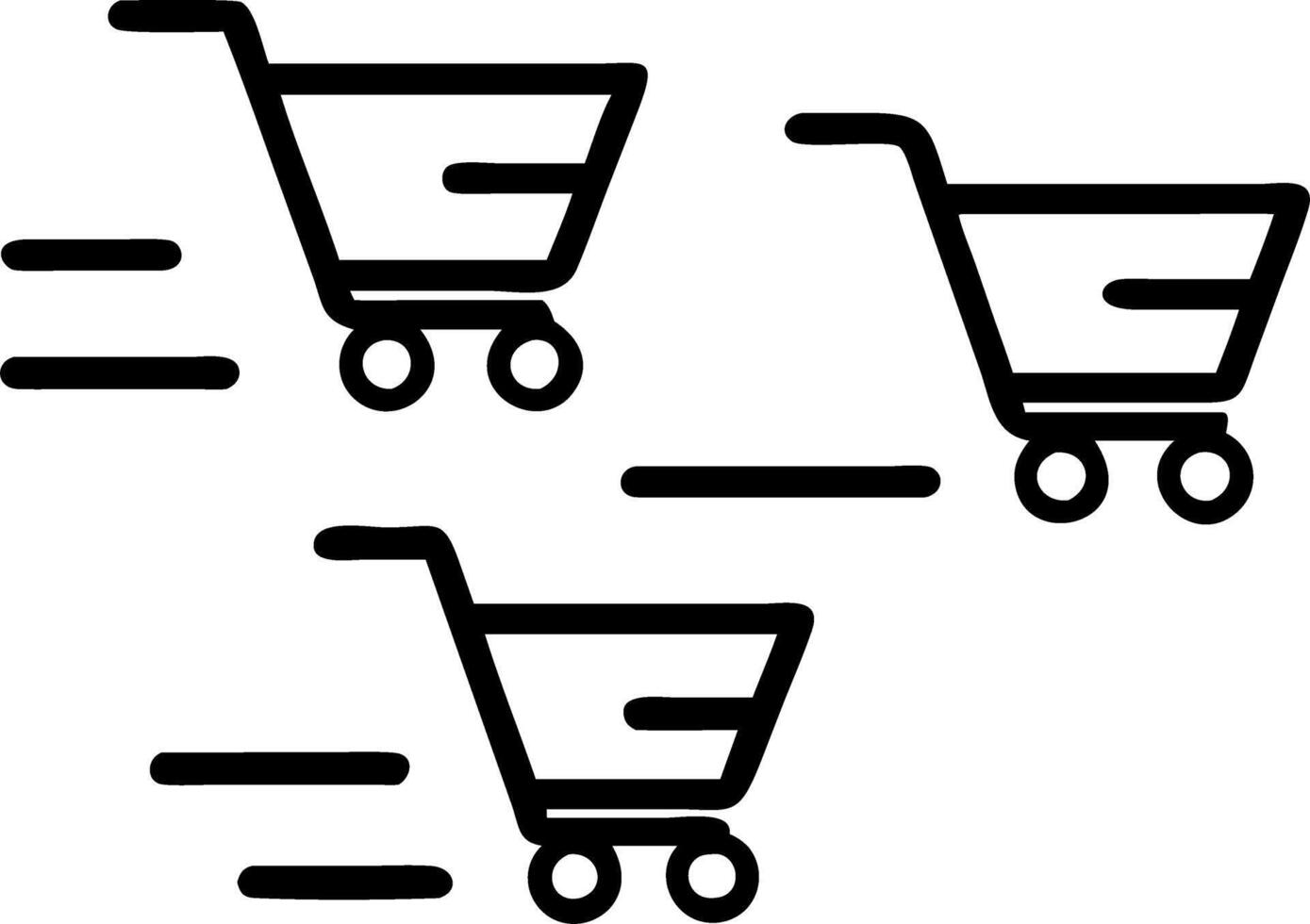 Soft focus shopping cart trails vector