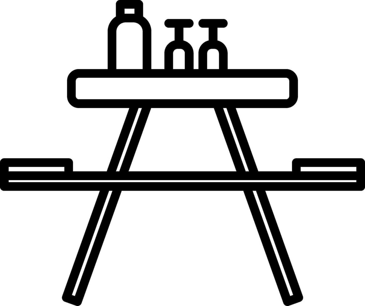 Picnic Table Icon Design Symbol vector