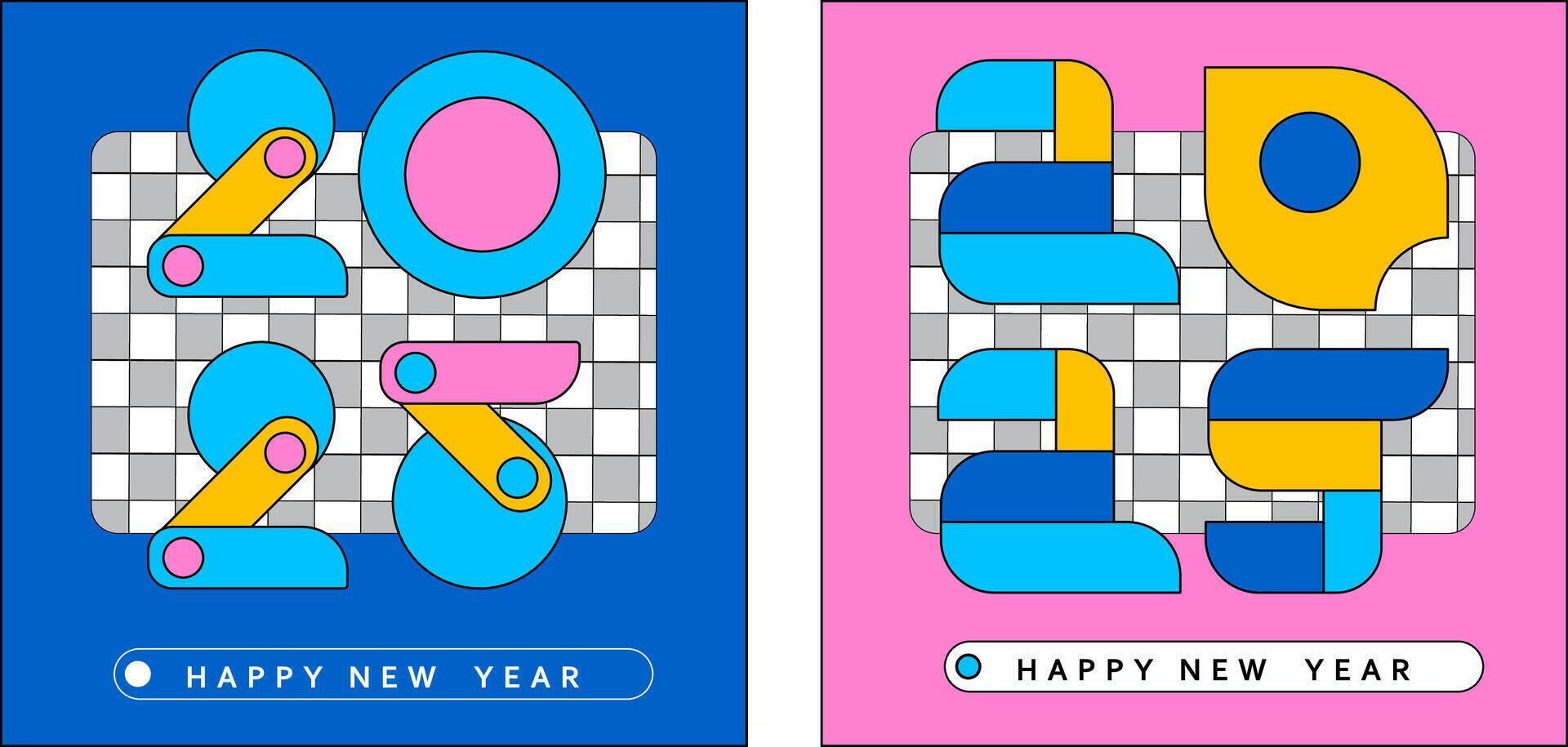 Two posters with the year 2025 design vector