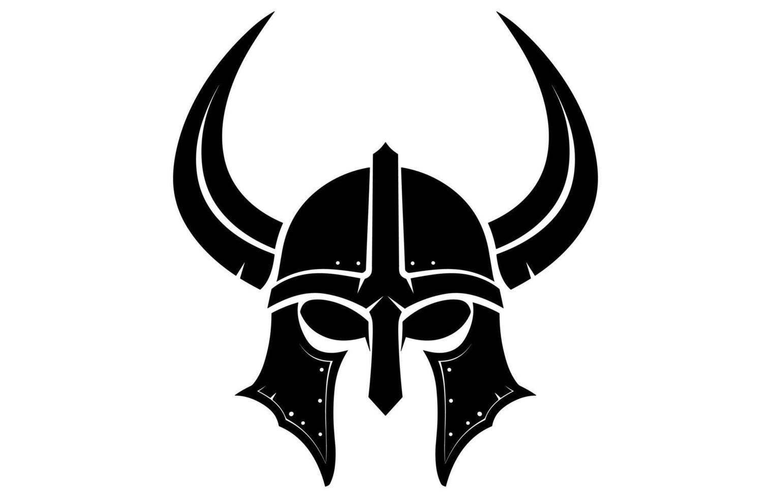 A Viking Helmet Silhouette vector