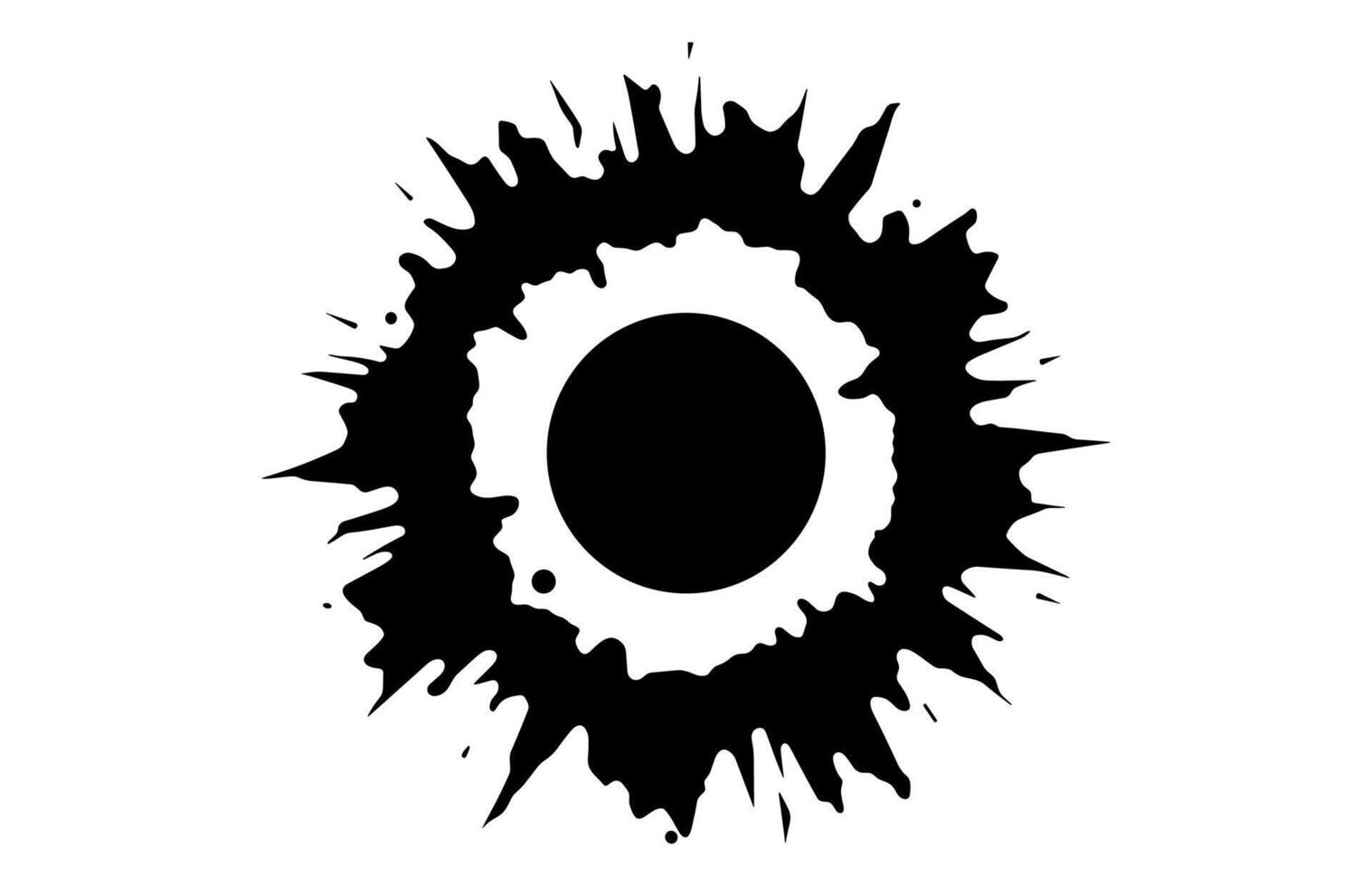Gunshot Hole Black Silhouette isolated on a white background vector