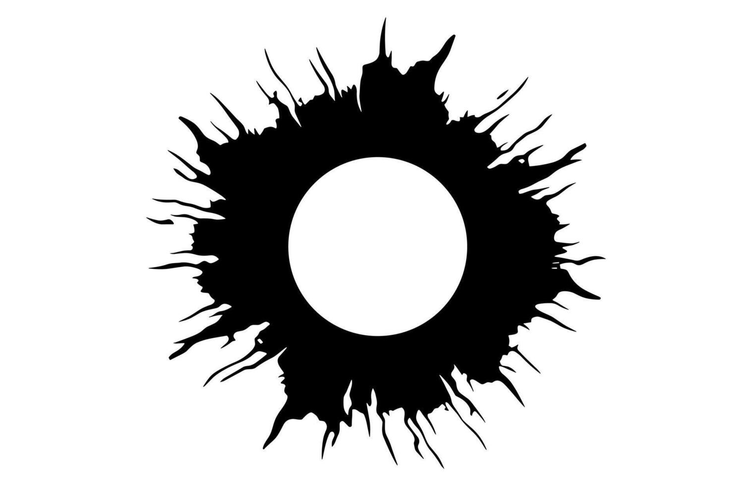 A Gunshot Hole Silhouette isolated on a white background vector