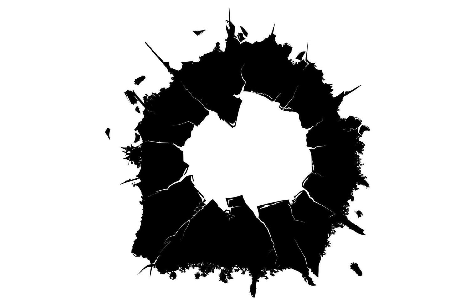 Bullet Hole Silhouette isolated on white background vector