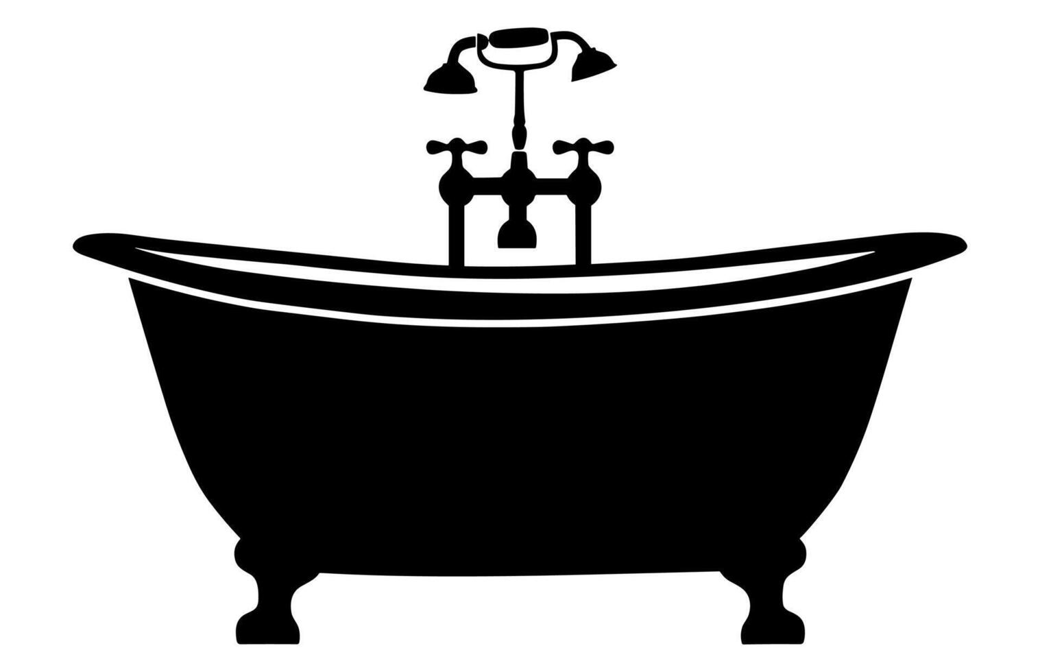 A Bathtub Silhouette Clipart vector