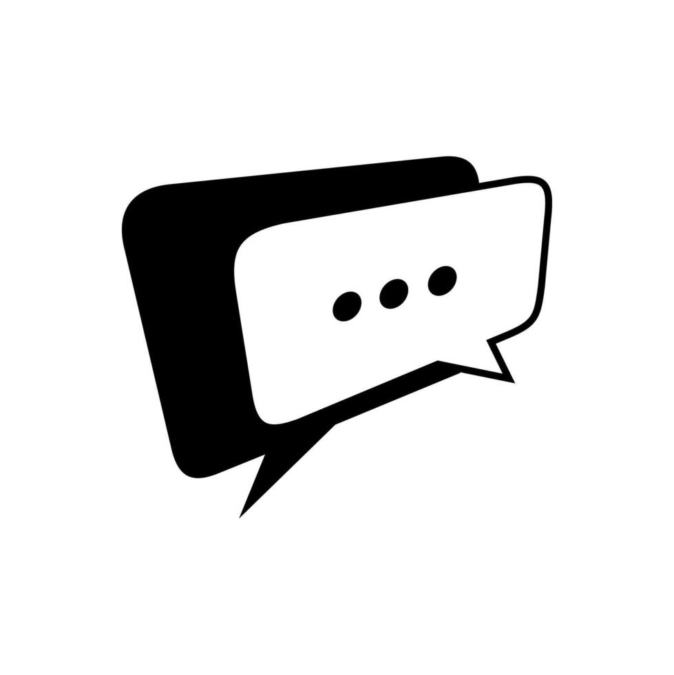 Simple black and white chat icon vector