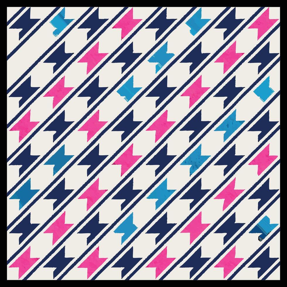 a square pattern with blue and pink triangles vector