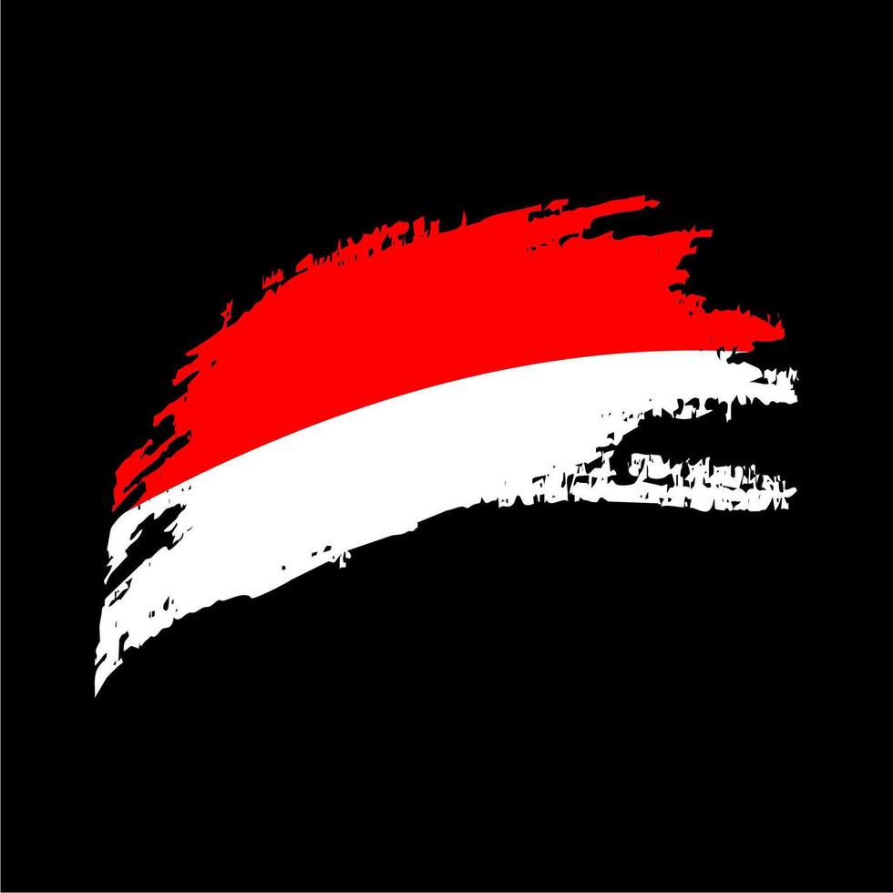 Indonesian national flag with brush style vector