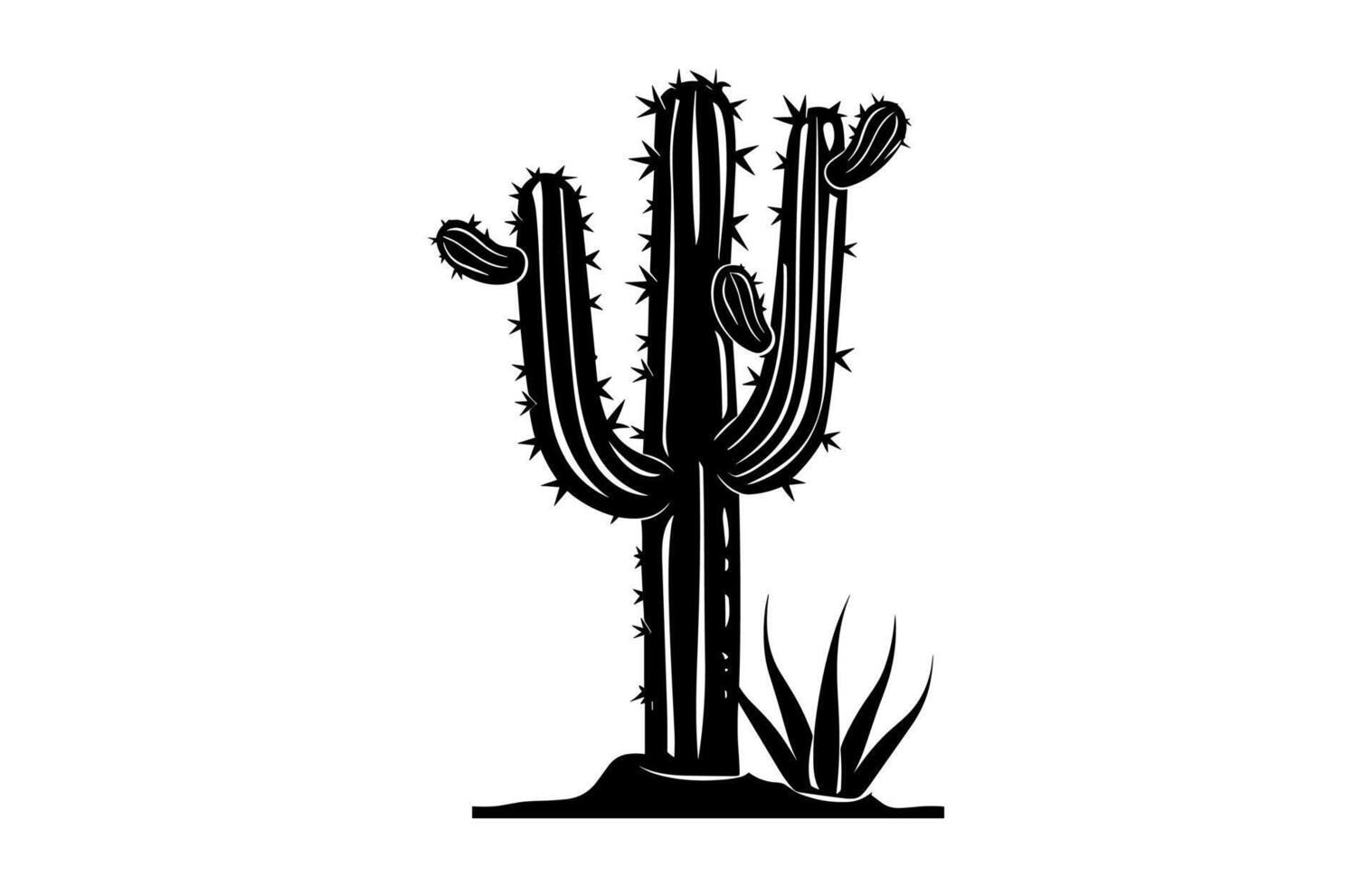 A Cactus Silhouette Clipart vector