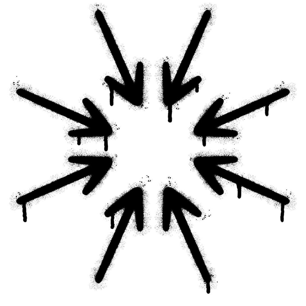 Graffiti Multiple arrow direction isolated on white background. vector
