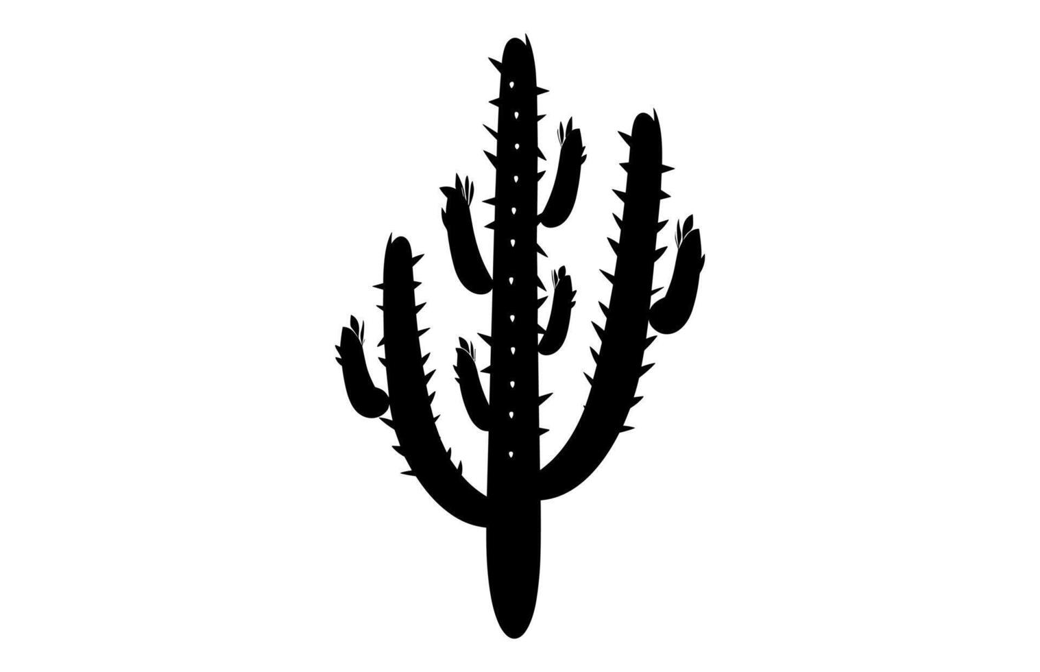 A Prickly Pear Cactus Silhouette vector