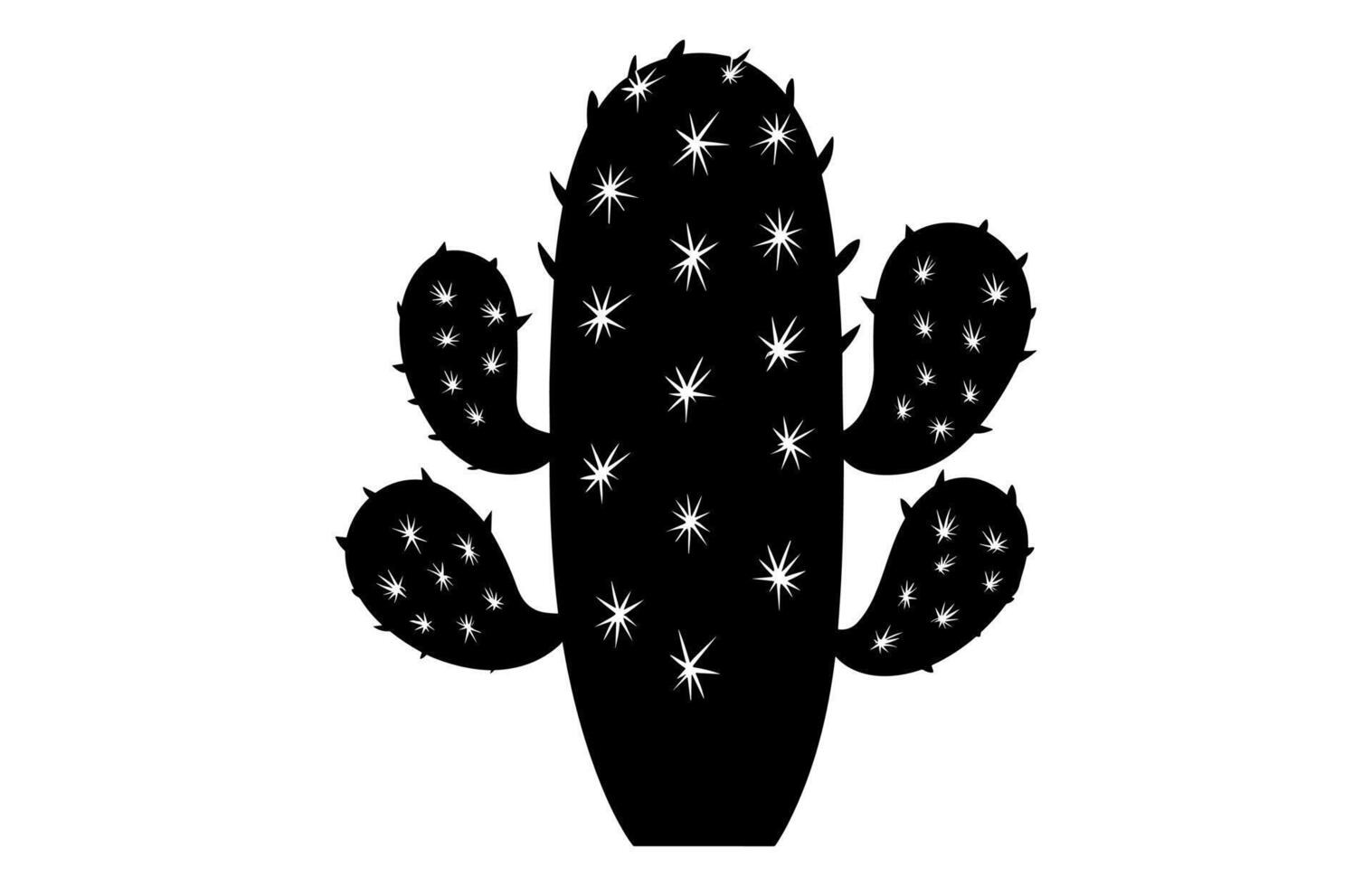 Prickly Pear Cactus Silhouette vector