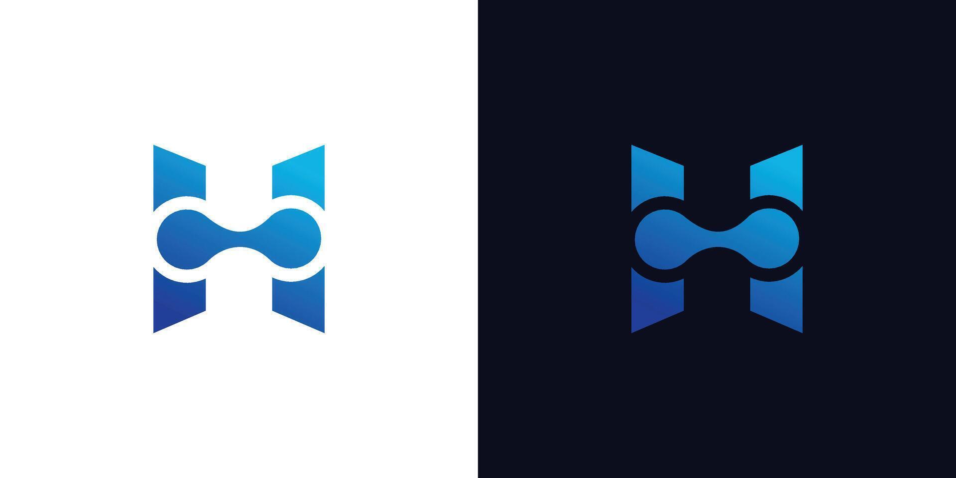 IT logo design with initial H is simple and modern vector