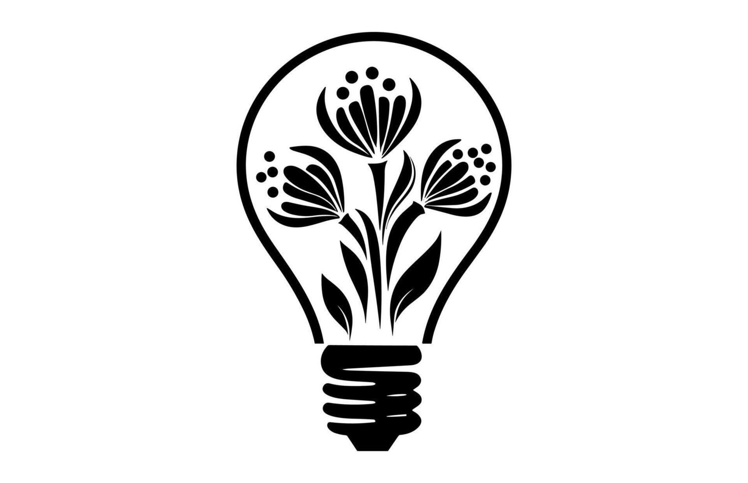 A Floral Lightbulb Silhouette vector